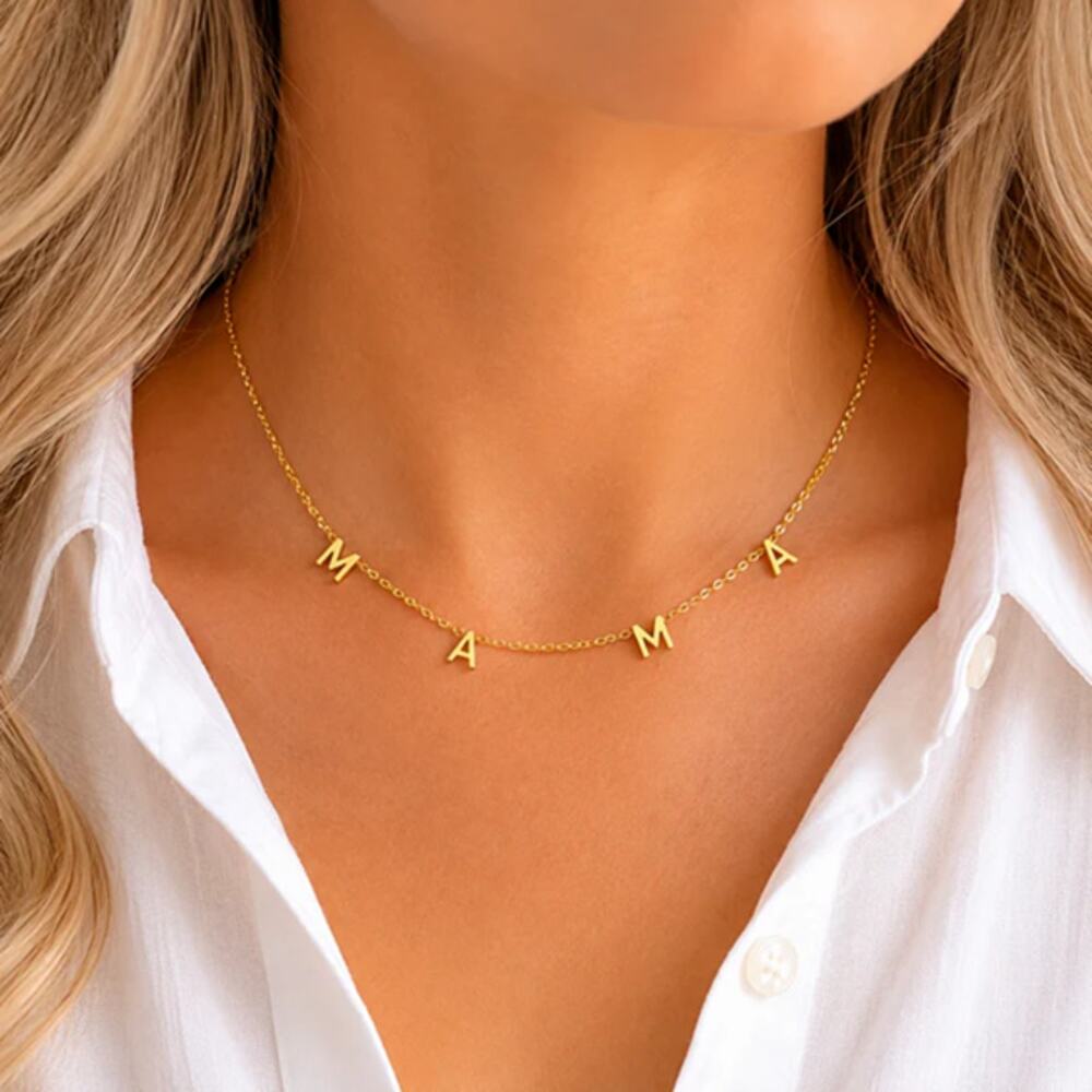 Ellison Young Golden Mama 14K Gold Plated Stainless Steel Necklace NWT